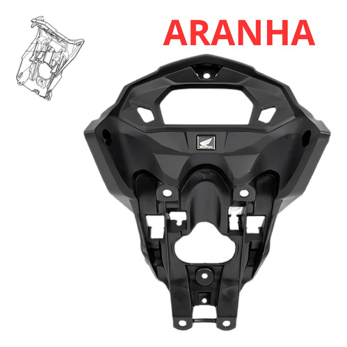 Frente frontal Farol CG Fan 160 2022/2023 Prata Metálico Iron Nai com  Aranha do painel