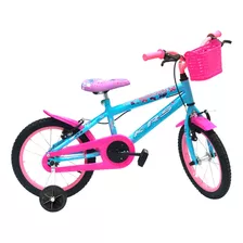 Bicicleta Infantil Aro 16 Menina Passeio Rodinhas Krs