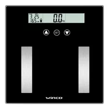 Balanza Personal Digital Baño Vidrio Mide Grasa Winco W-7002 Color Negro