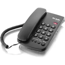 Telefone Fixo Com Fio Com Chave Bloqueio Preto Elgin