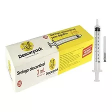 Seringa 3ml Com Agulha 25x0,7 - Descarpack - Caixa Com 100