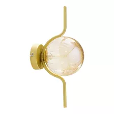 Arandela Malu Globo Vidro P/ Led G9 Zr129-agd Starlux St2597 Cor Ouro + Âmbar 110v/220v