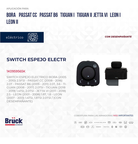 Switch Boton Espejo Electrico Vw Tiguan 2014 1.4 Foto 3