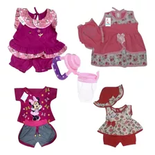 Roupas Roupinhas Bebê Kit Com 4 E Uma Chupeta Alimentadora 