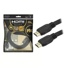 Cabo Hdmi 2.0 Gold Flat Ultrahd 4k 19 Pinos 3 Metros Pix