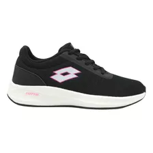 Zapatilla Running Mujer Lotto - Verso R W Negro Rosado