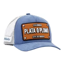 Boné Itals Plata O Plomo Azul E Marrom - Pablo Escobar 