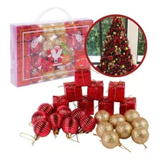 Bolinha De Natal Arvore Presente Multicolor Kit Com 24un Top