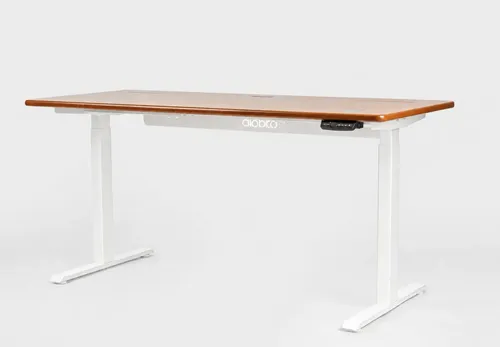 Mesa Regulagem De Altura Giodesk Pro 140x70 - Giopro - 578 Freijó Com Branco