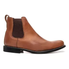  Botina Chelsea Anatomic Bota Masculina Couro Legítimo Café 