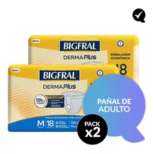 Pack X 2 Pañal De Adulto Bigfral Plus X 18 Unidades Talle M