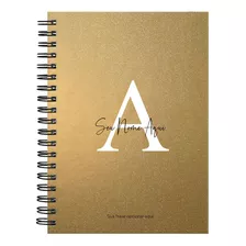 Caderno Personalizado Glitter Metal Cores 100 Fls 18x25 Cm