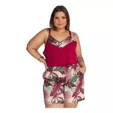 Conjunto Feminino Plus Size Shorts Blusa Moda Grande Gg G2