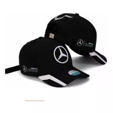 Boné Mercedes Benz Original Preto Amg Petronas Curva Basebol