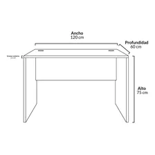 Mesa Oficina Escritorio Melamina 120x60 Form Color Wengué/gris