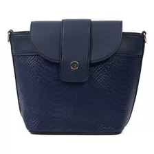 Bolsa Satchel Para Mujer Lucentzza Print Animal Skin Color Azul