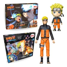 Kit Naruto Shippuden + Jogo Batalha Ninja E Quebra-cabeça 