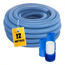 Mangueira Para Piscina Com 12 Metros + Ponteiras E Adaptador