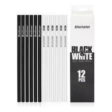 12 Lapis De Desenho Profissional Preto E Branco Para Sombras