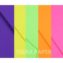 Papel Neon Plus A4 240g Massa Colorida 27 Un. Várias Cores