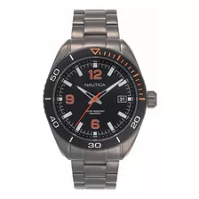 Reloj Hombre Nautica Napkbn006 Cuarzo Pulso Gris En Acero