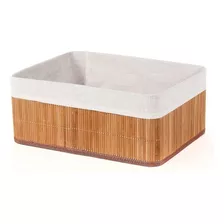 Canasto Organizador Cesto Ropa Vintage Bambu 33x23x14cm