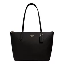 Bolsa Coach Zip Top Tote Negra 100% Original. Color Negro Diseño De La Tela Piel