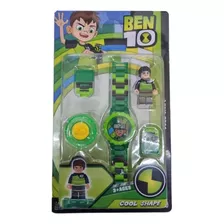 Relógio Digital Infantil Ben 10 + Boneco Do Personagem