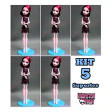 Kit 5 Suporte Azul P/ Boneca Monster High Ever After High