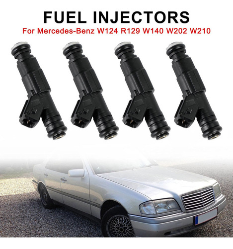 4 Inyectores De Combustible For Benz W124 R129 W140 W202 W2 Foto 3