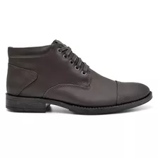 Bota Coturno Masculina Cano Baixo Couro Legit Casual Confort