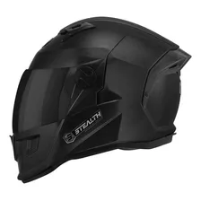 Capacete Fechado Masculino Stealth Solid Brilho Viseira Fumê Tamanho Do Capacete 62 Cor Preto