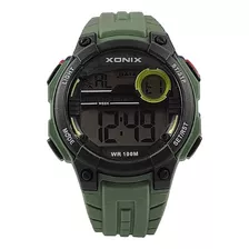 Reloj Digital Xonix Hombre Caucho Verde Deporte 100m Das-004