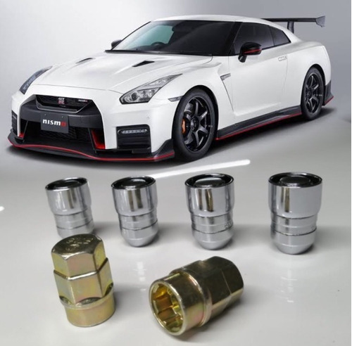 Set 4 Tuercas De Seguridad Nissan Gt-r 2013-2021 2 Llaves Foto 2