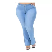 Calca Jeans Feminina Plus Size Cintura Alta Com Lycra Strech