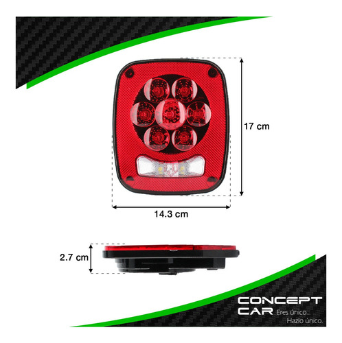 Plafon Calavera 9 Led Tipo Jeep Remolque Caja Slim 12-24v F1 Foto 4