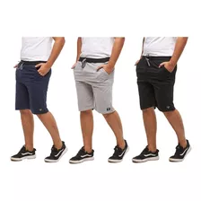 Kit 3 Bermudas De Moletinho Masculina Slim Treino Casual B10