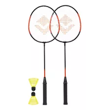 Kit Jogo Completo Badminton 2 Raquetes 2 Petecas Vollo