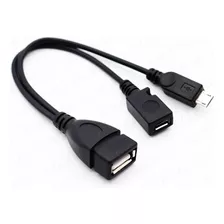 Cabo Otg Usb Femêa /micro Usb Y/ Micro Usb 2 Pontas 