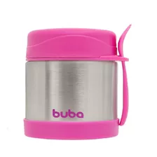 Pote Térmico Com Colher Rosa - Buba