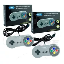 Kit 2 Controles Usb Super Snes Joystick Windows Tv Box