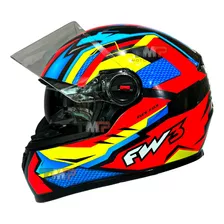 Capacete Gtx Fox Fw3 Com Óculos Solar Interno E Narigueira