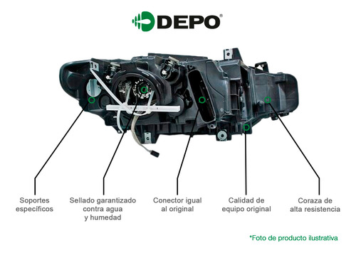 Faro Garantizado Derecho Depo Audi A3 2009 - 2012 Foto 3