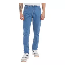 Jeans Hombre Skinny Fit Spandex Liso Azul Medio Corona