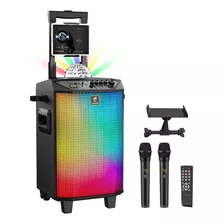 Corneta Iluminacion Karaoke Bluetooth Microfonos Usb Bateria