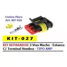 Kit Reparador Estanco 3 Vias Macho Tipo Amp X 5 Unidades