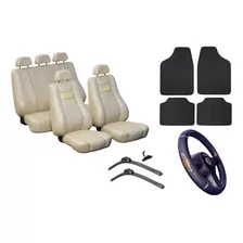 Kit Capa Couro Banco Carro Tapete Volante Chevrolet Palheta