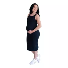 Vestido Midi Para Gestante Grávida Estica Muito Confortável