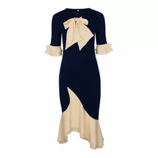 Vestido Dama Elegante Casual Azul