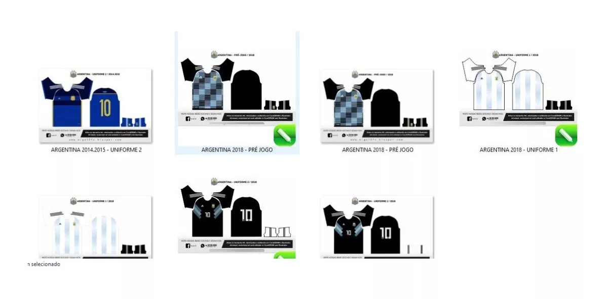 Vetores Camisa Argentina - Pack + Fontes Editáveis Em Corel